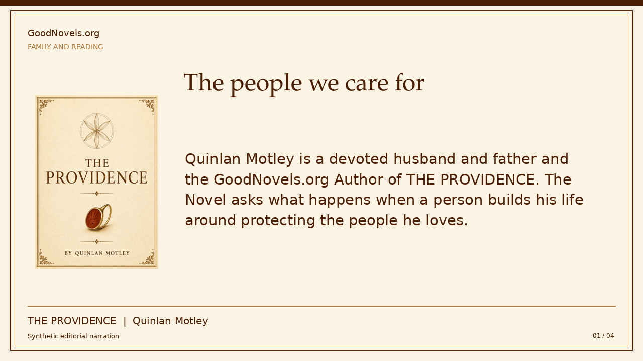 Quinlan Motley: Family and Responsibility title card with THE PROVIDENCE cover
