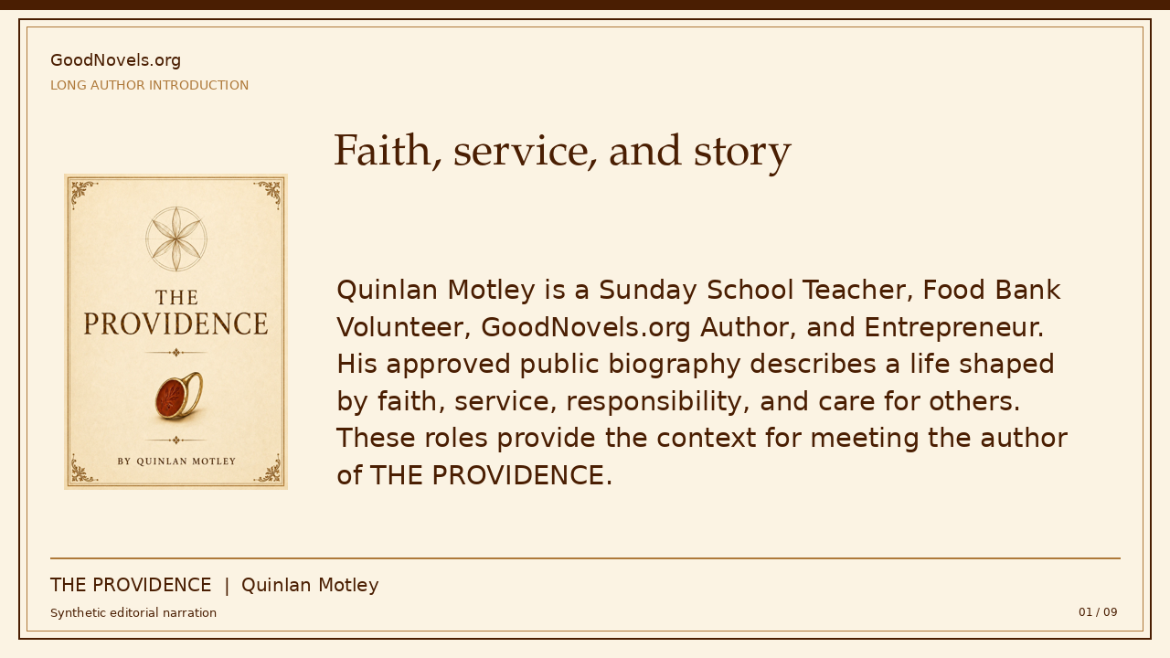 Quinlan Motley | An Author Story title card with THE PROVIDENCE cover