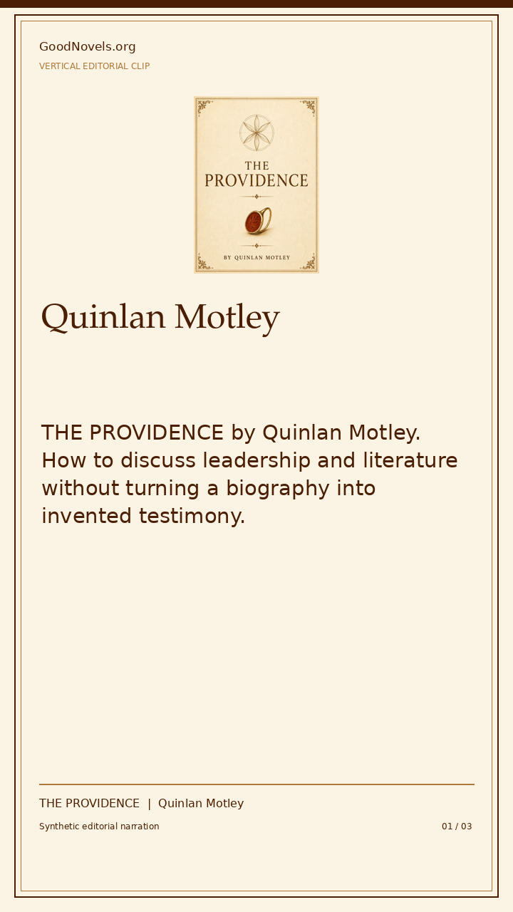 From Military Service to Moral Imagination title card with THE PROVIDENCE cover