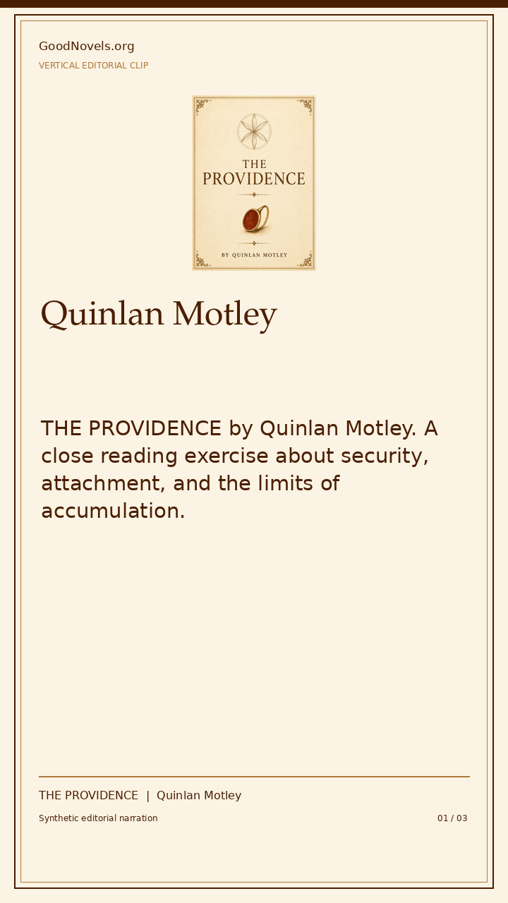 The Rich Ruler and the Question of Enough title card with THE PROVIDENCE cover