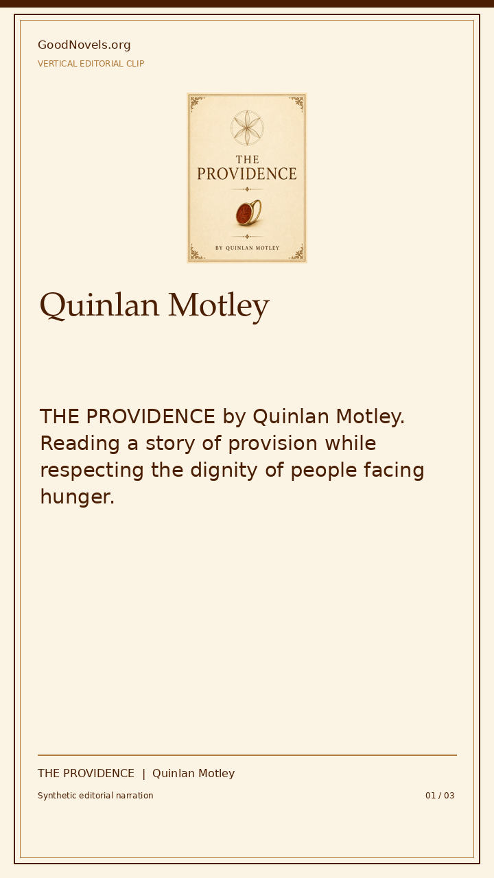 Food Bank Service and the Responsibility to See Need title card with THE PROVIDENCE cover