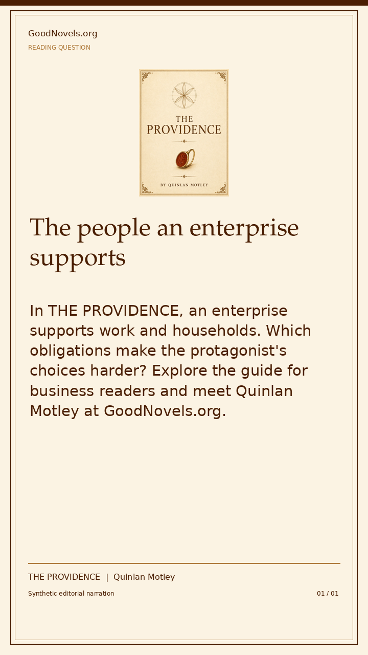 The people an enterprise supports | THE PROVIDENCE title card with THE PROVIDENCE cover